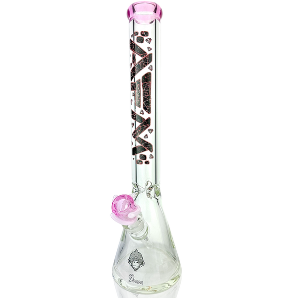 18" AFM Pink Diamond 9mm Glass Beaker Bong Bundle