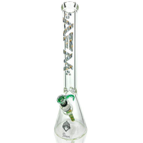 18" AFM Peace From Space Clear 9mm Glass Beaker Bong Bundle
