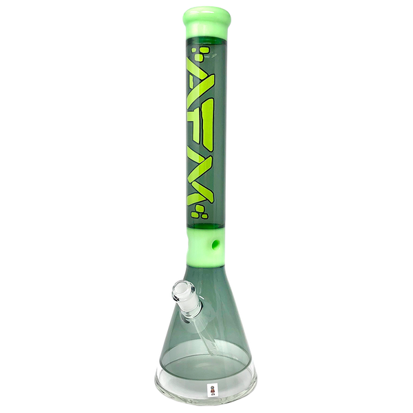 18″ AFM Pulsar Smokey & Slime Color Glass Beaker Bong