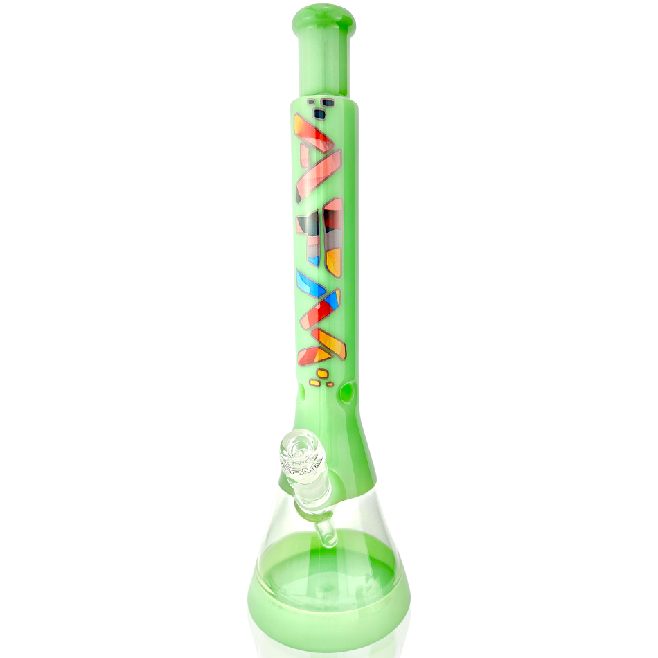 18" AFM Quasar Art Glass Beaker Bong, Slime