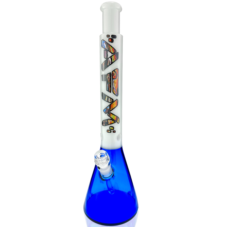 18" AFM Mind Expander Blue/White Glass Beaker Bong