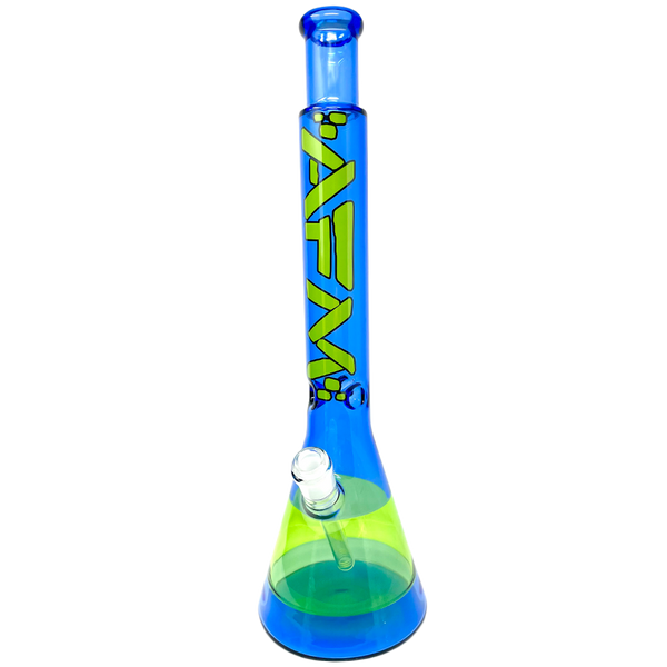18" AFM Quasar Glass Beaker Bong, Lime/ Blue