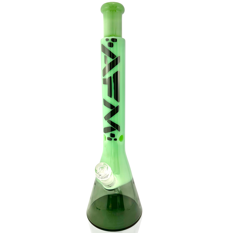 18" AFM Quasar Glass Beaker Bong, Black / Mint