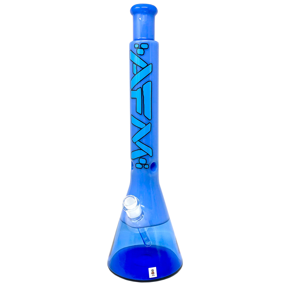18" AFM Quasar Glass Beaker Bong, Double Blues