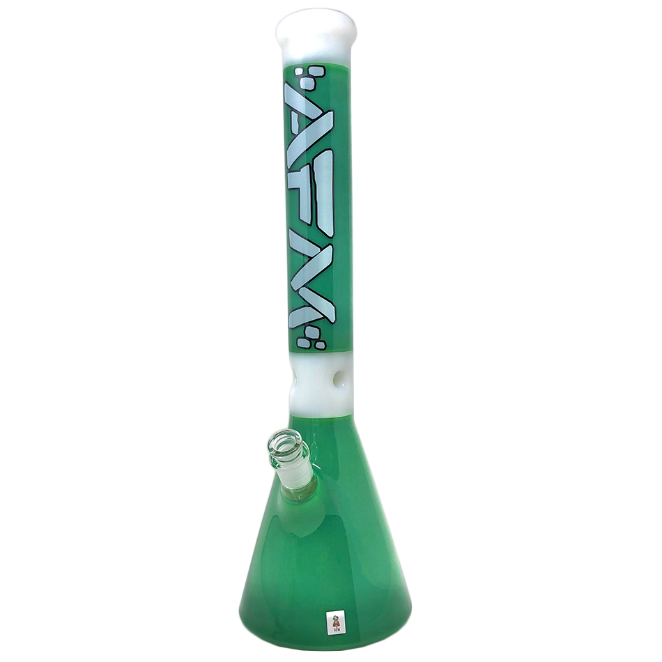 18" AFM Pulsar Forest Green Color Glass Beaker Bong