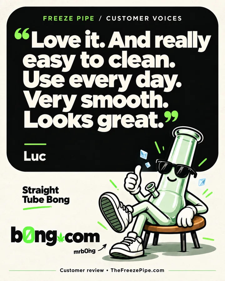 “Love it. And really easy to clean. Use every day. Very smooth. Looks great.” — Luc, Straight Tube Bong customer review